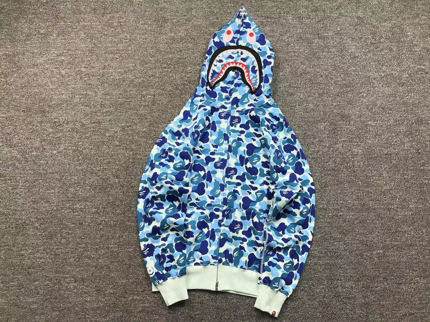 BAPE ABC CAMO SHARK FULL ZIP HOODIE BLUE