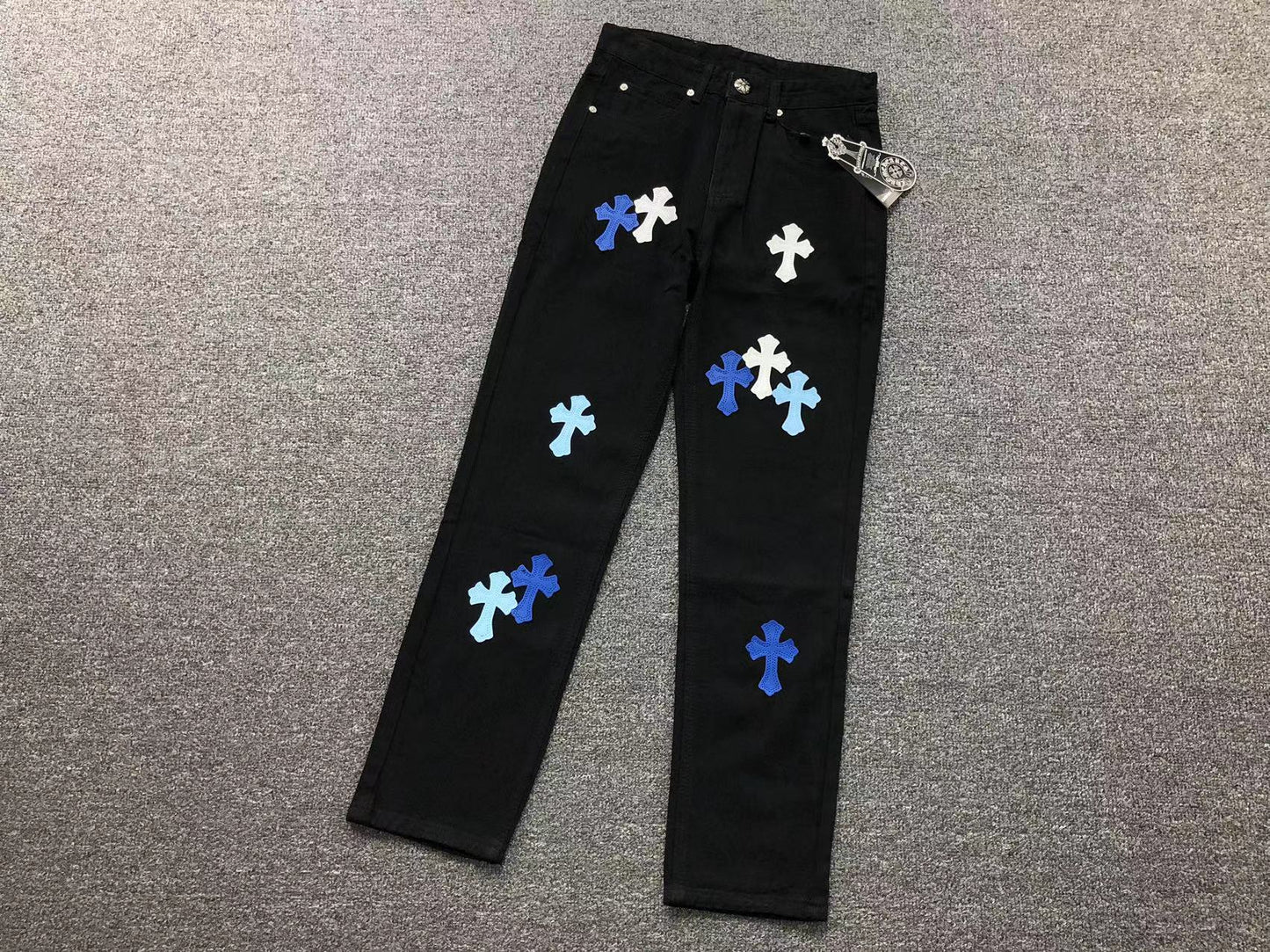 Chrome Hearts Cross Patch Jeans Black