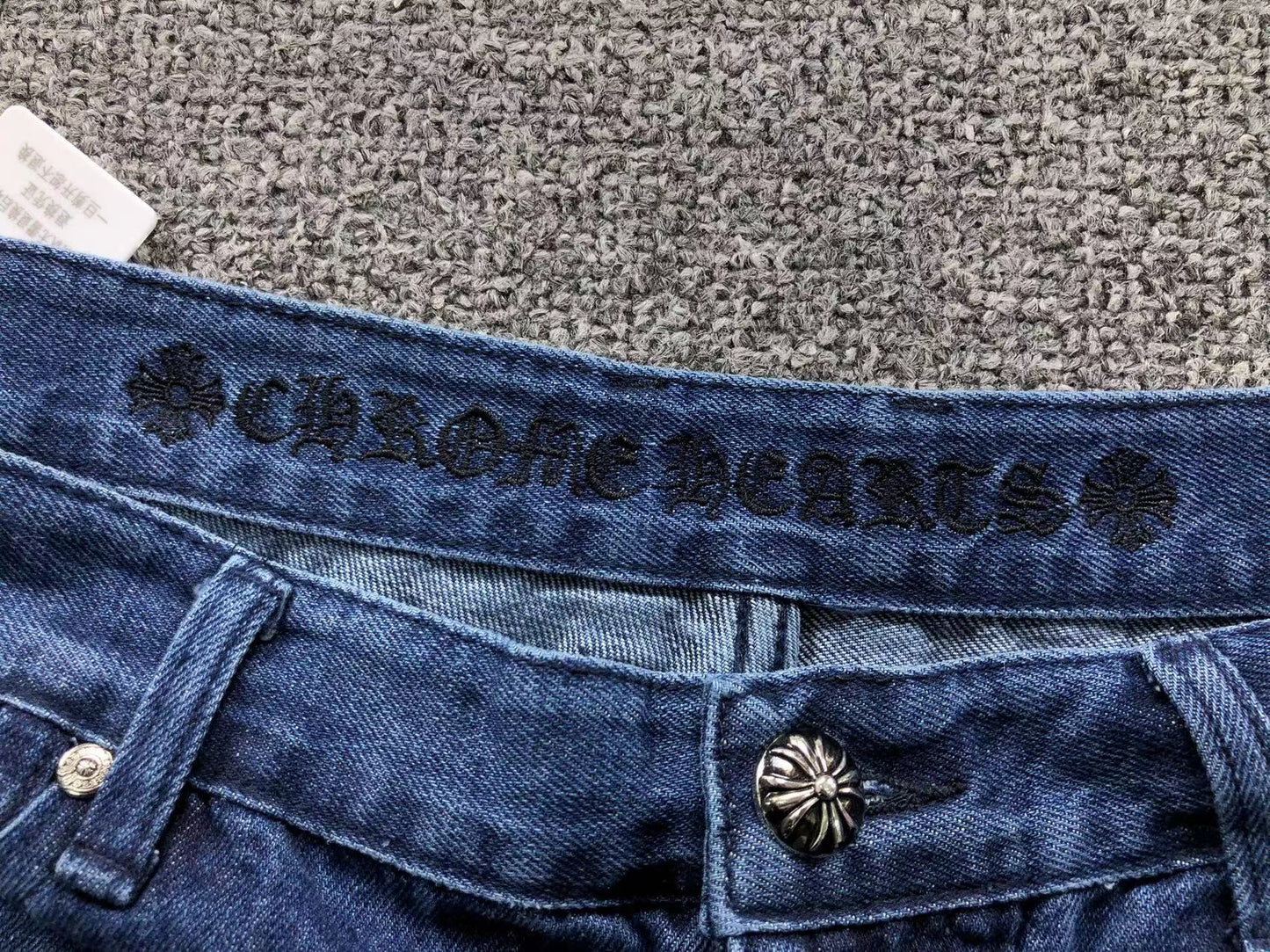 Chrome Hearts Cross Patch Jeans Blue