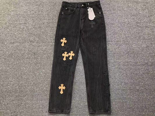 Chrome Hearts Cross Patch Jeans Black