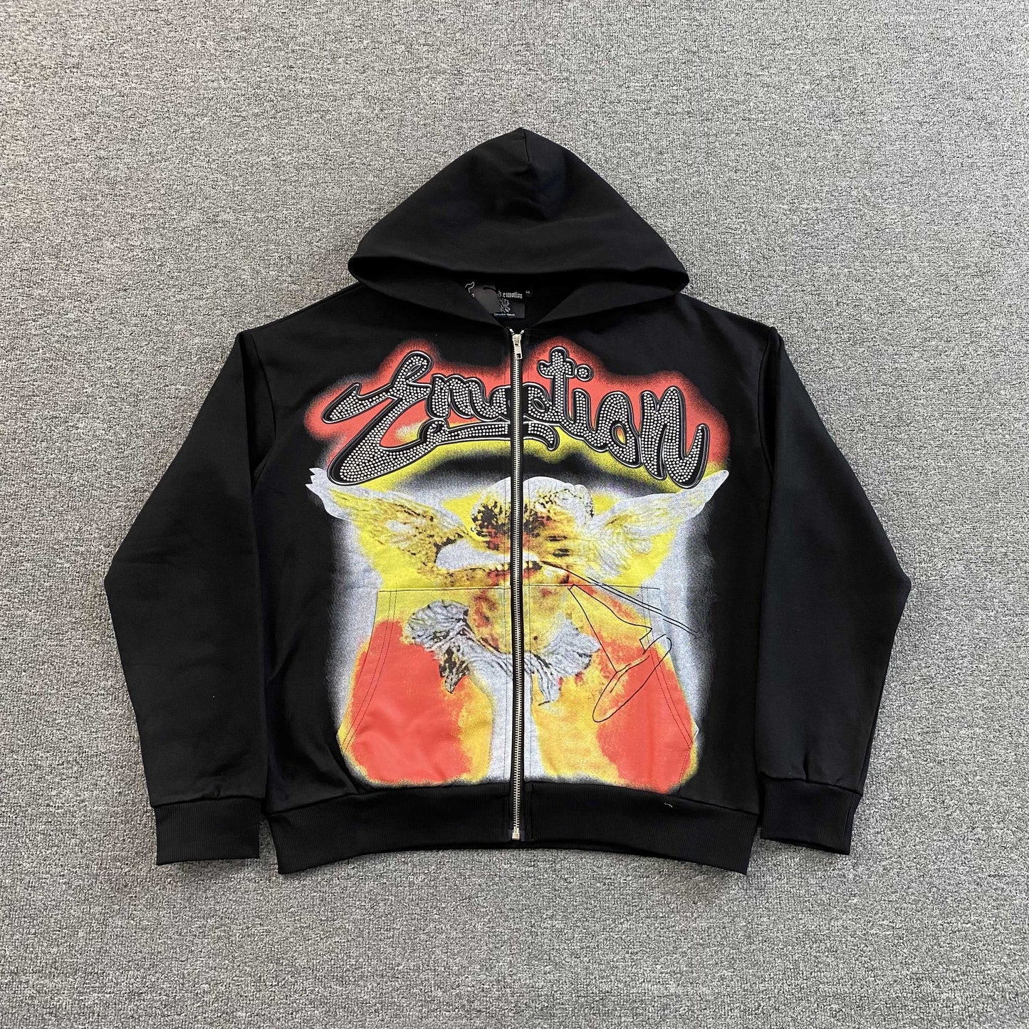 Mixed Emotion Rhinestone Jacket Black