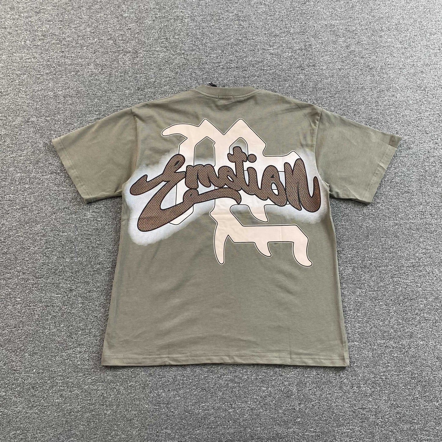 Mixed Emotion Blinded Rhinestone Tee Grey