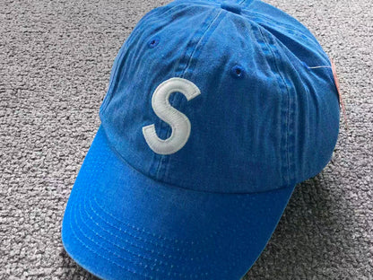 Supreme Pigment Coated S Logo 6-Panel Cap Blue