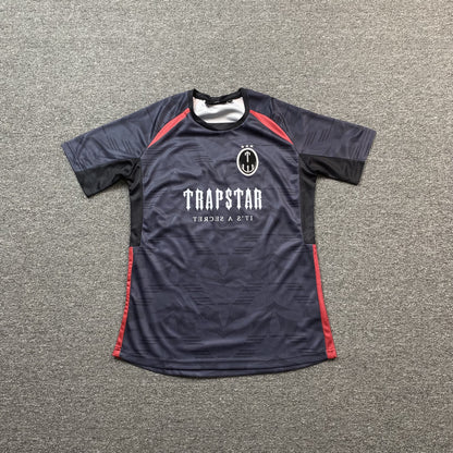 TRAPSTAR IRONGATE FOOTBALL JERSEY BLACK RED