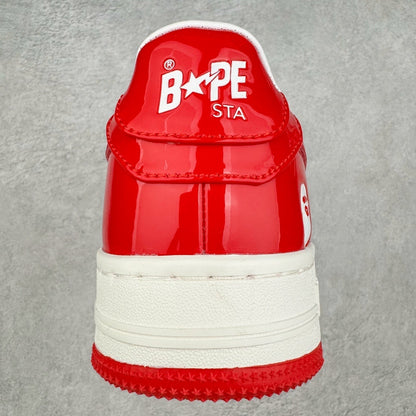 A Bathing Ape Bape Sta Patent Leather White Red