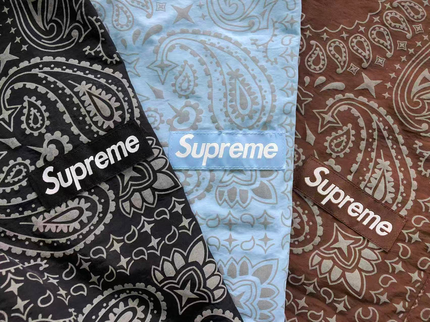 Supreme Reflective Bandana Track Pants Light Blue
