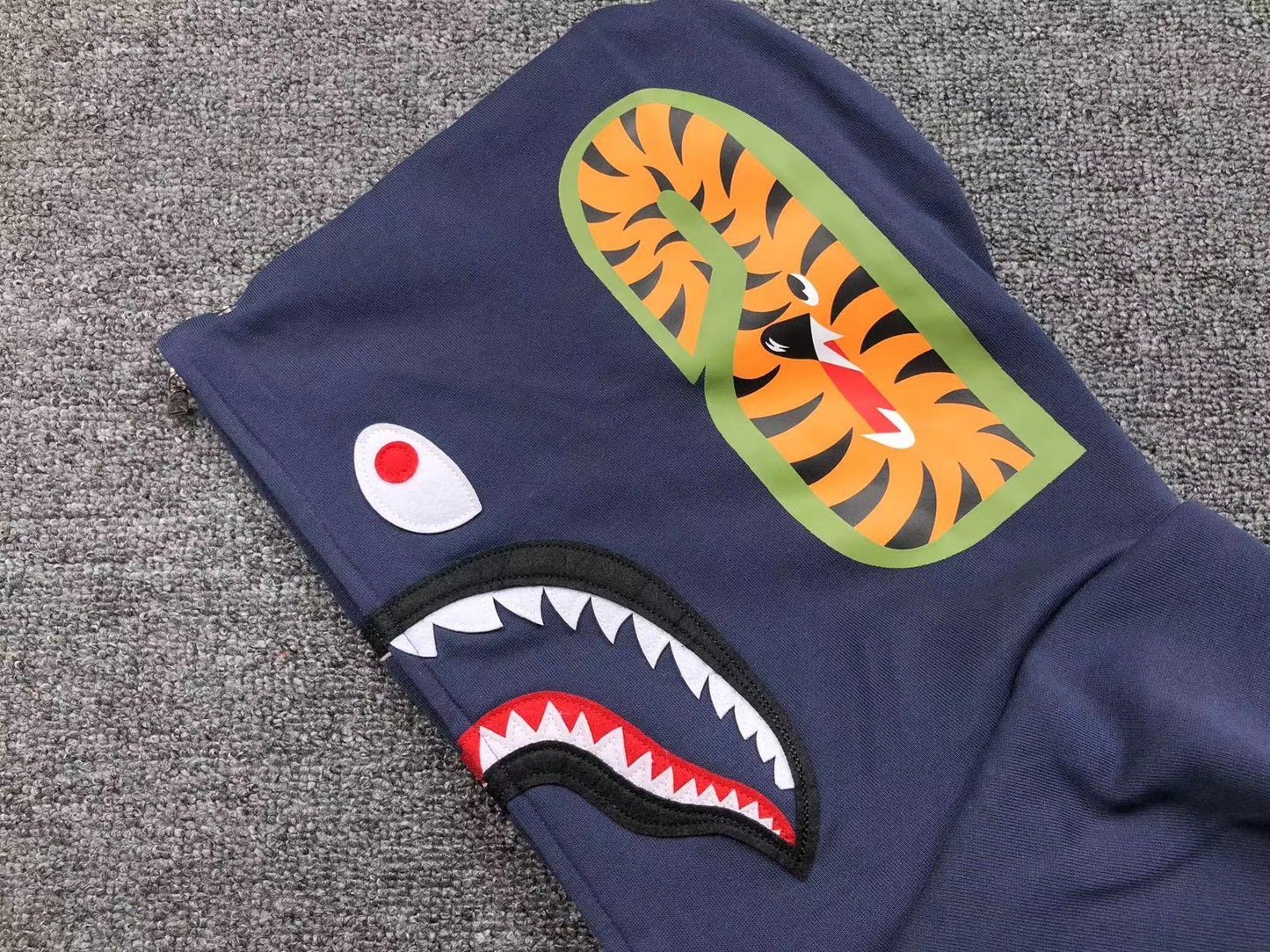 BAPE COLOR CAMO SHARK WIDE FULL ZIP DOUBLE HOODIE BLUE