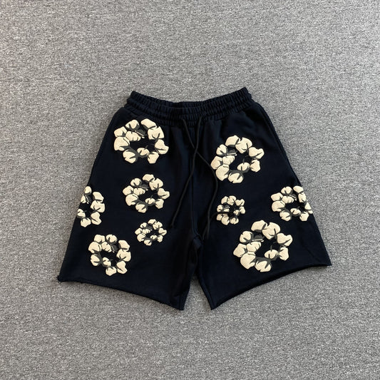 DENIM TEARS X CPFM CACTUS TEARS WREATH SHORTS BLACK