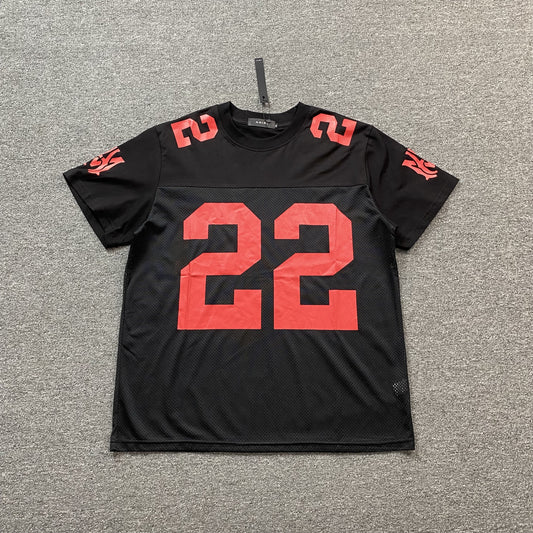 Amiri 22 Football Jersey Tee Black-Drip Store Argentina