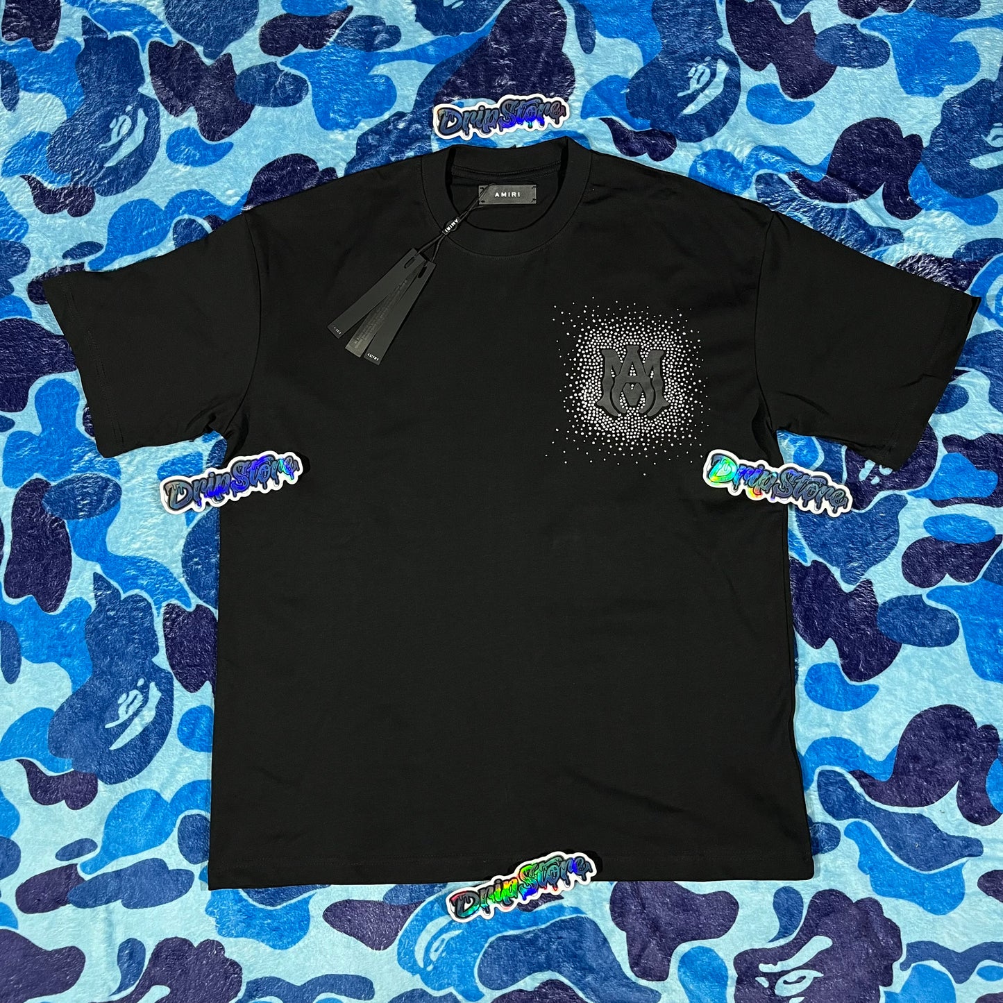 Amiri Crystal Burst Tee Black