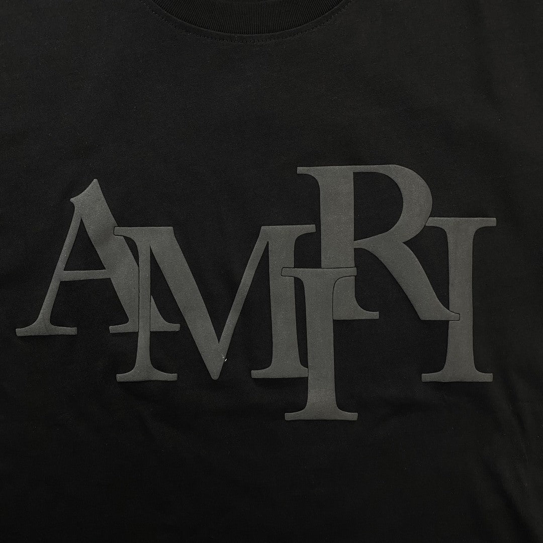 Amiri Staggered Logo Tee Black-Drip Store Argentina