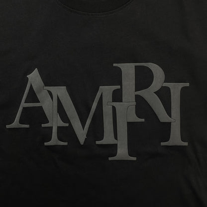Amiri Staggered Logo Tee Black-Drip Store Argentina