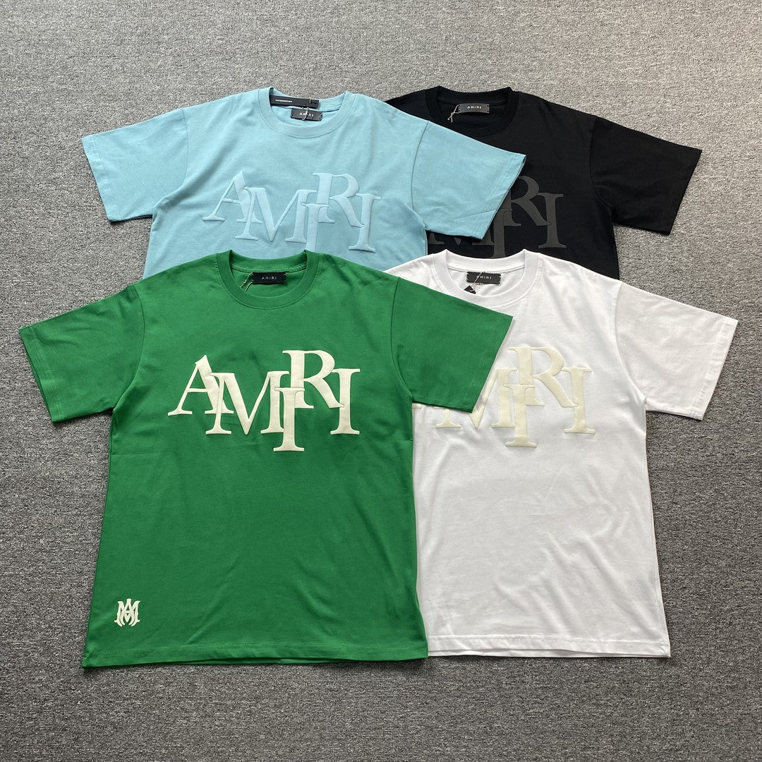 Amiri Staggered Logo Tee Black-Drip Store Argentina