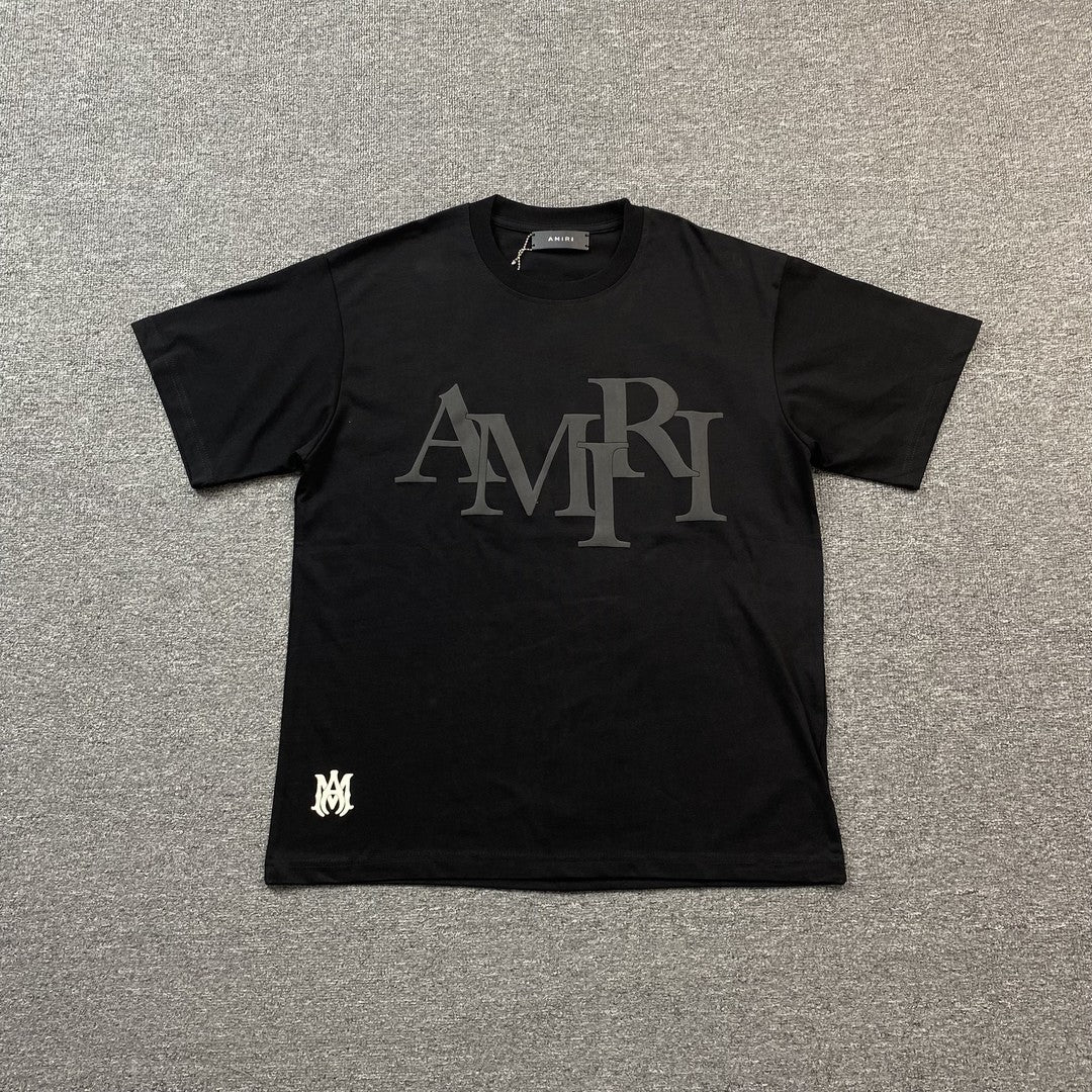 Amiri Staggered Logo Tee Black-Drip Store Argentina