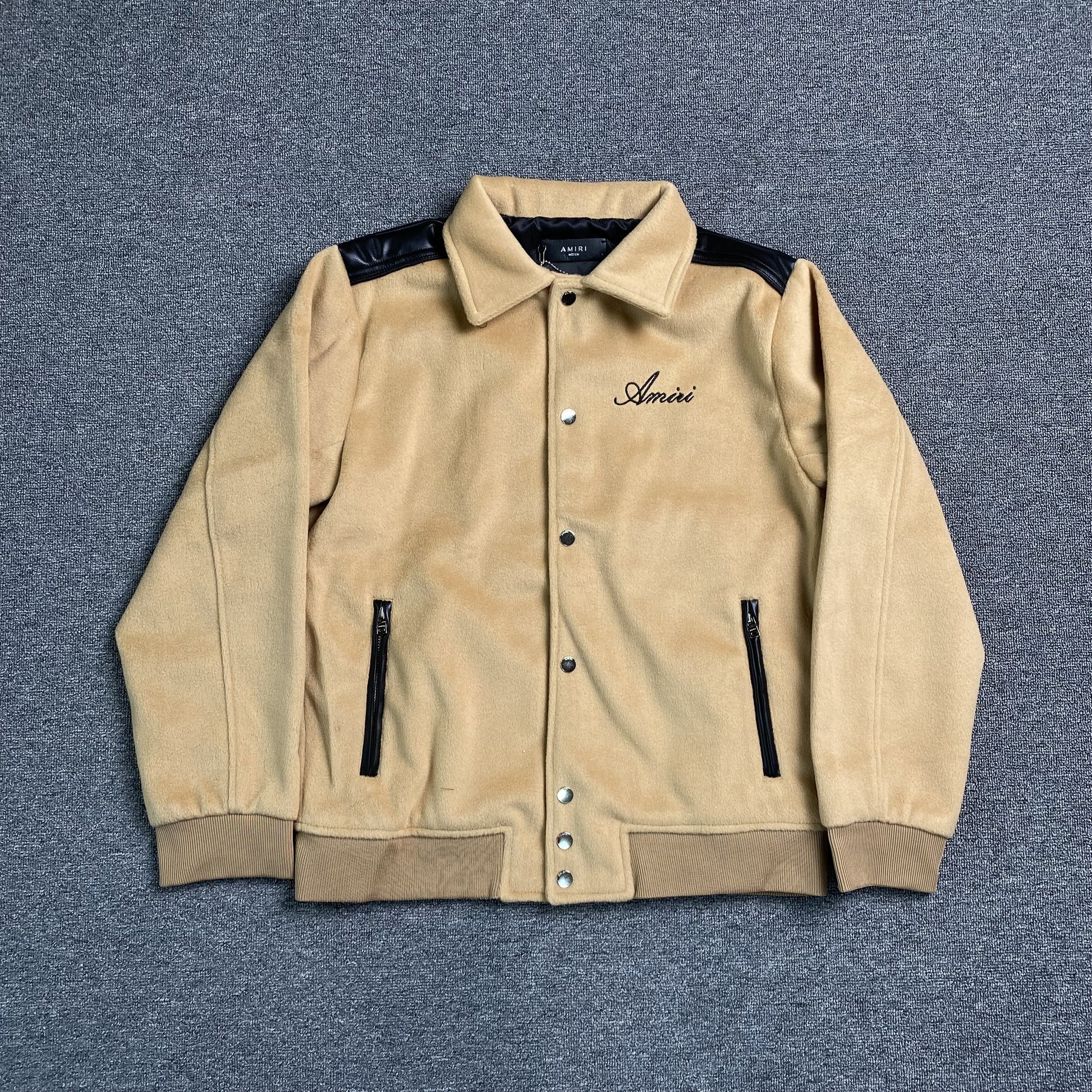 amiri-varsity-bomber-jacket-beige-Drip Store Argentina