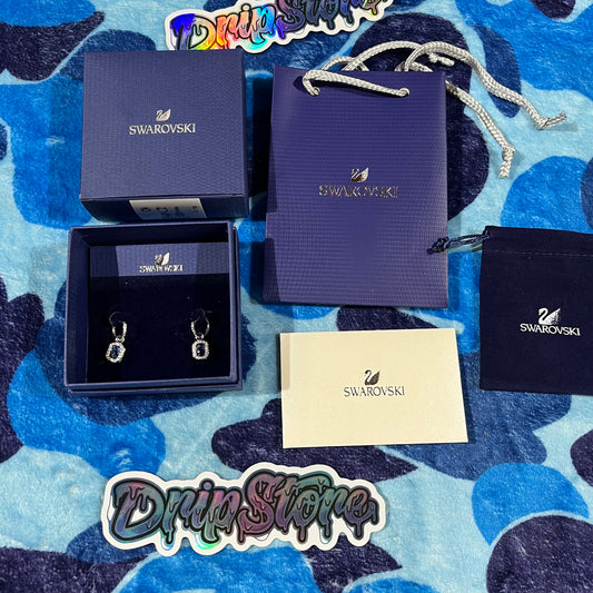 Aros Swarovski Millenia Plateado/Azul