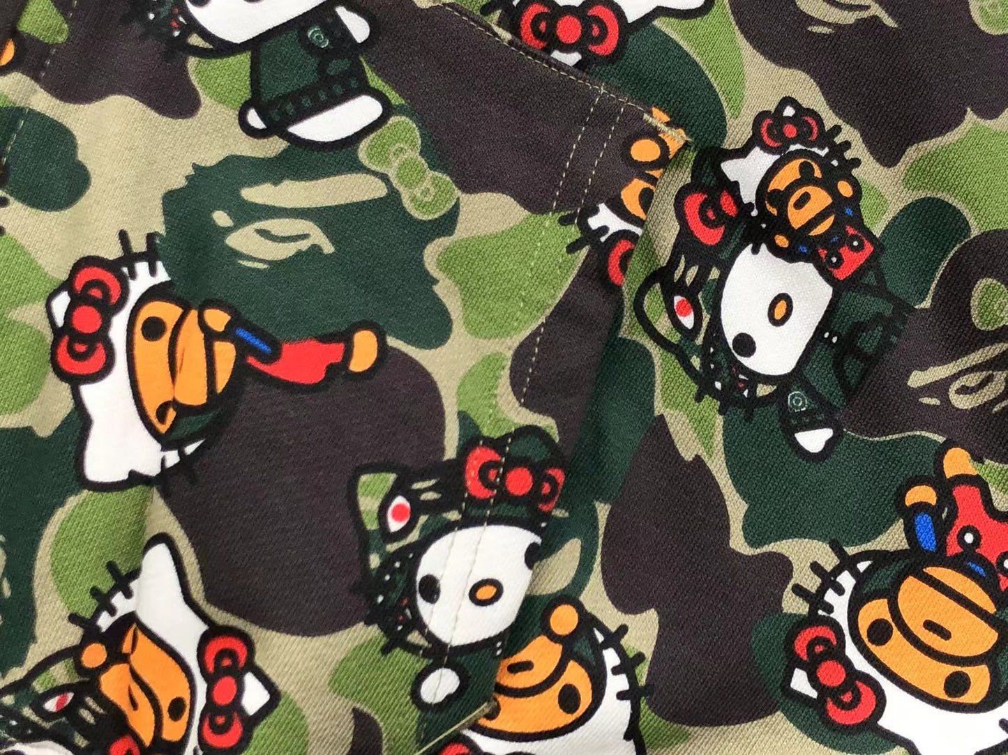 BAPE ABC CAMO HELLO KITTY SHARK FULL ZIP HOODIE GREEN