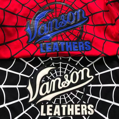 Supreme Vanson Leathers Spider-Man Zip Up Red