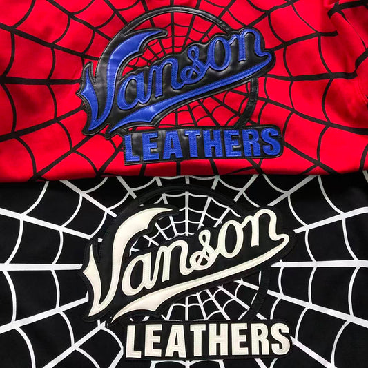 Supreme Vanson Leathers Spider-Man Zip Up Red