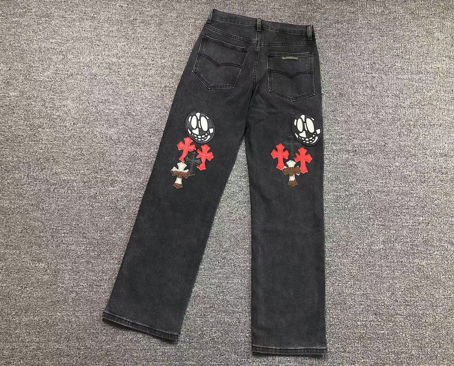 Chrome Hearts Cross Patch Jeans Black