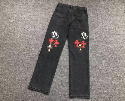 Chrome Hearts Cross Patch Jeans Black