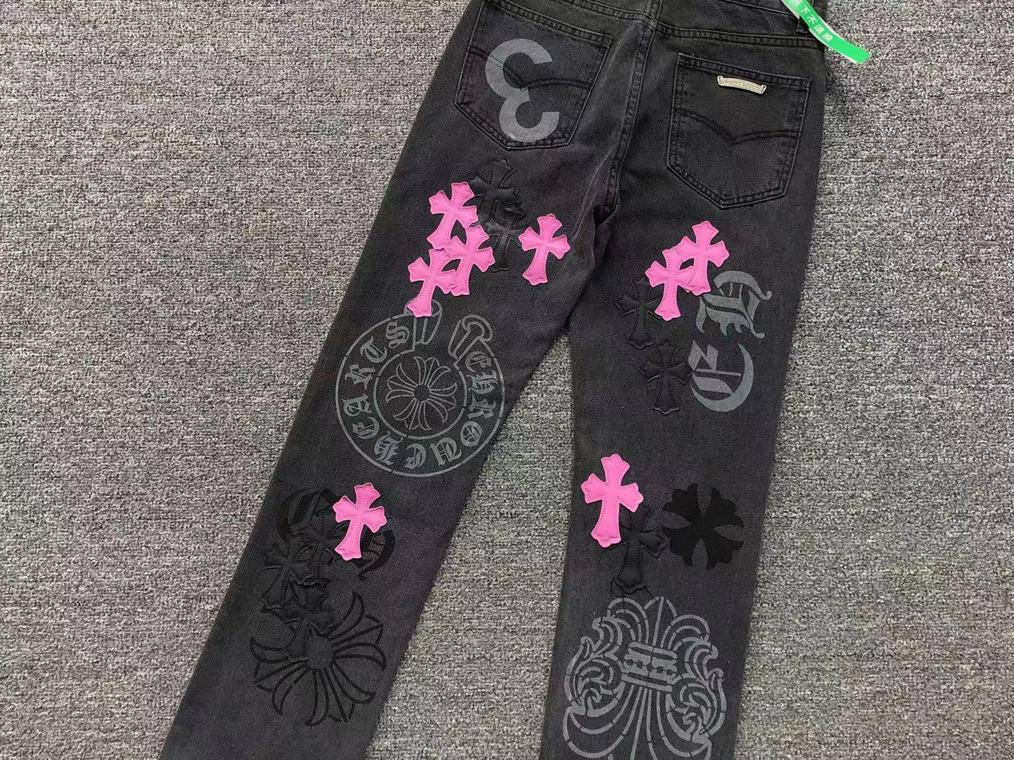 Chrome Hearts Cross Patch Jeans Black