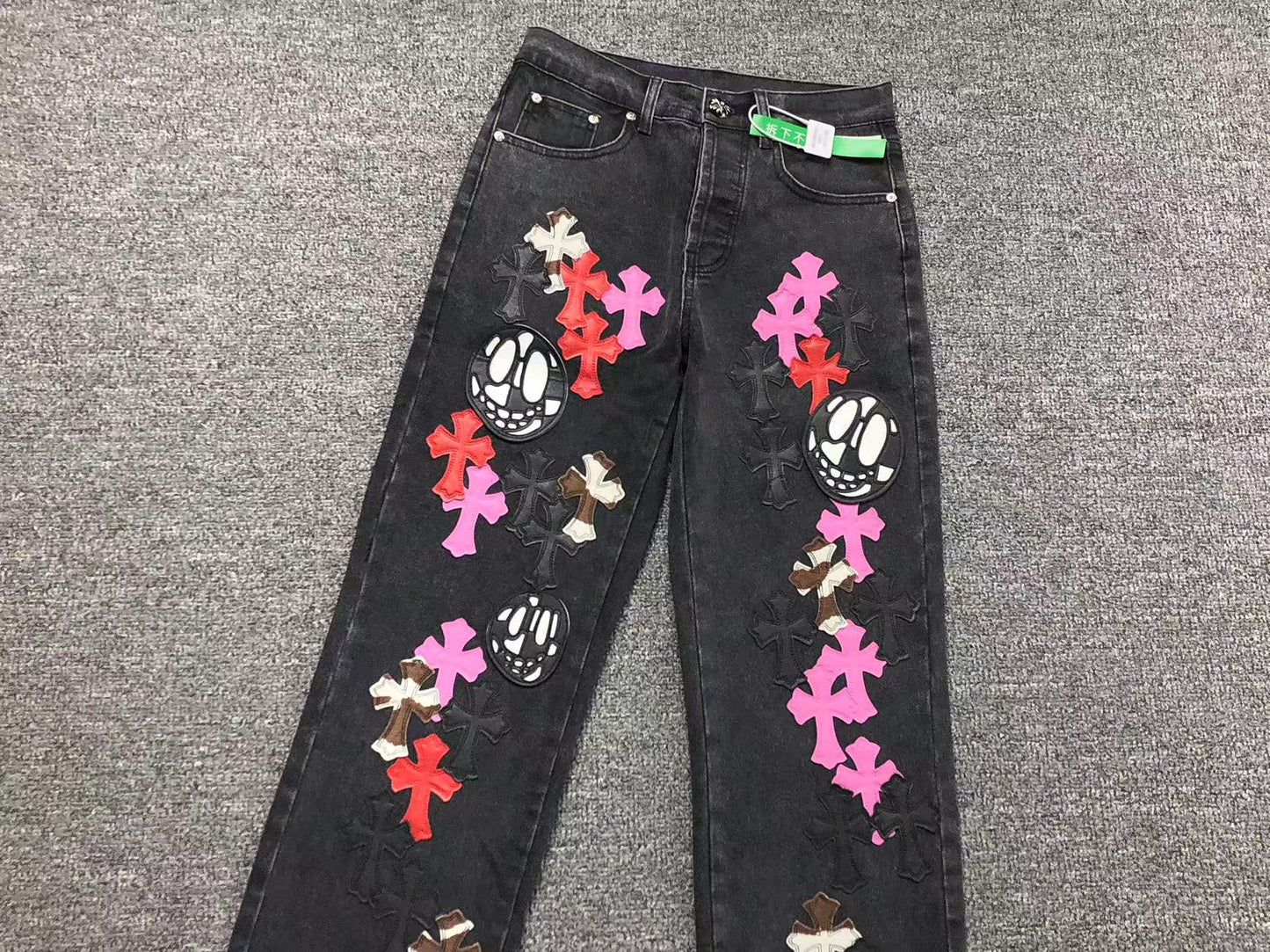 Chrome Hearts Cross Patch Jeans Black