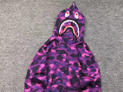 BAPE COLOR CAMO SHARK FULL ZIP HOODIE PURPLE