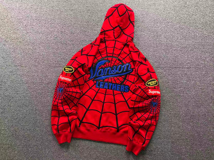 Supreme Vanson Leathers Spider-Man Zip Up Red