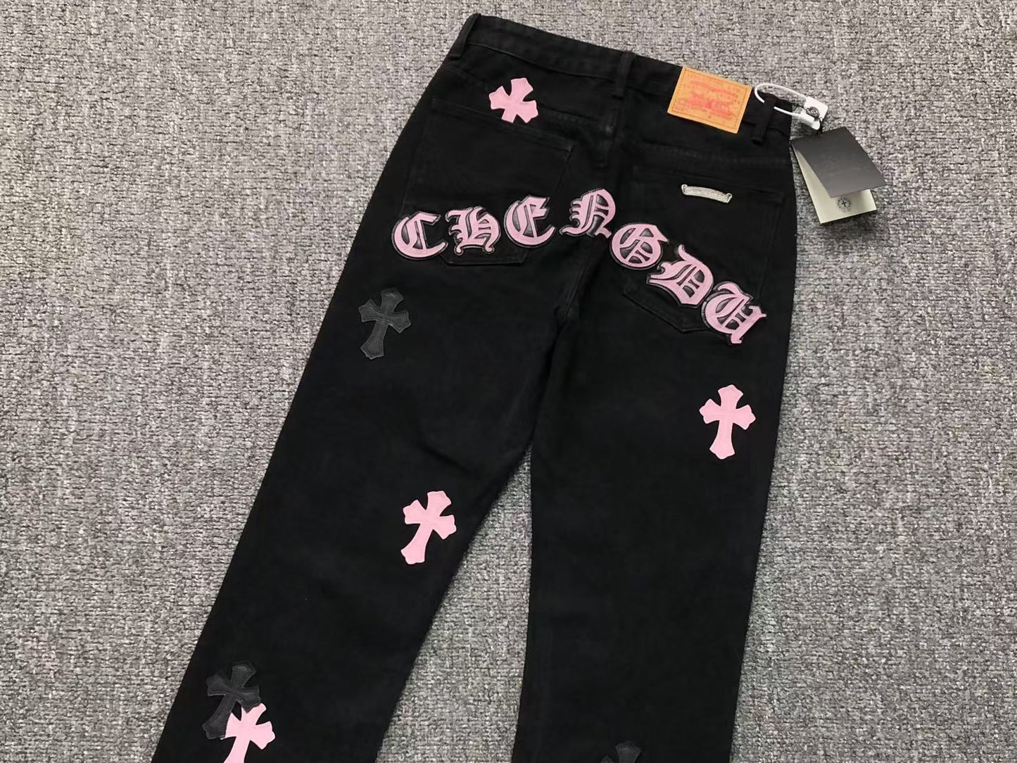 Chrome Hearts Cross Patch Jeans Black