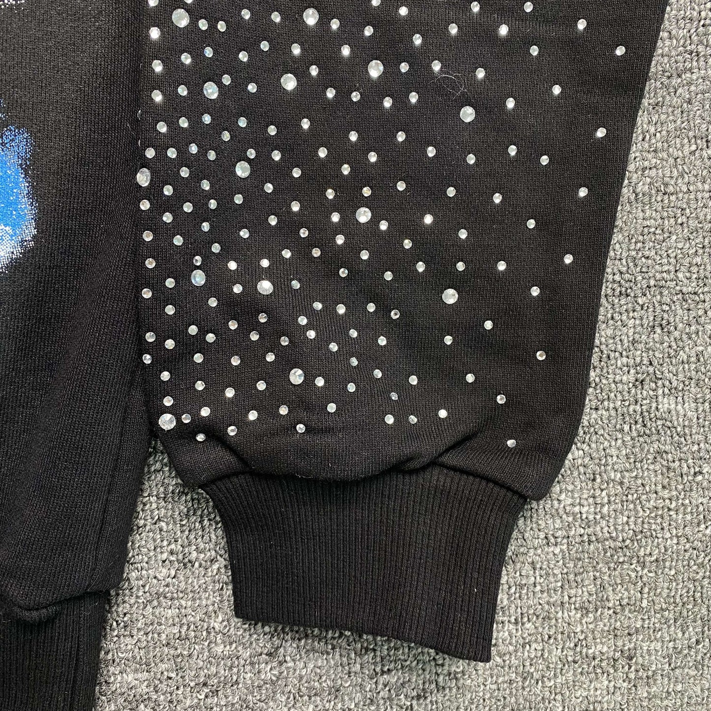 Mixed Emotion Fallen Angels Rhinestone Hoodie Black