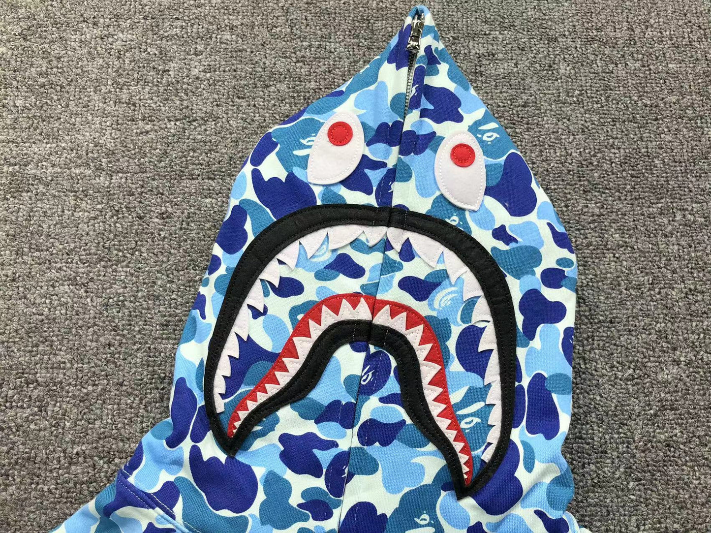 BAPE ABC CAMO SHARK FULL ZIP HOODIE BLUE