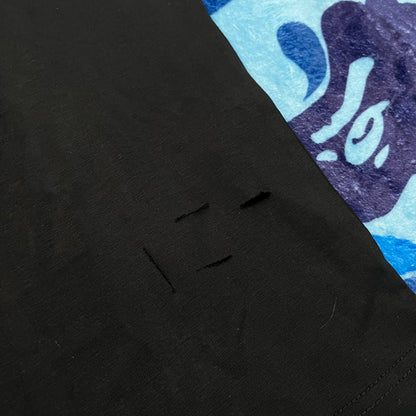 BALENCIAGA CAPS DESTROYED FLATGROUND T-SHIRT BLACK