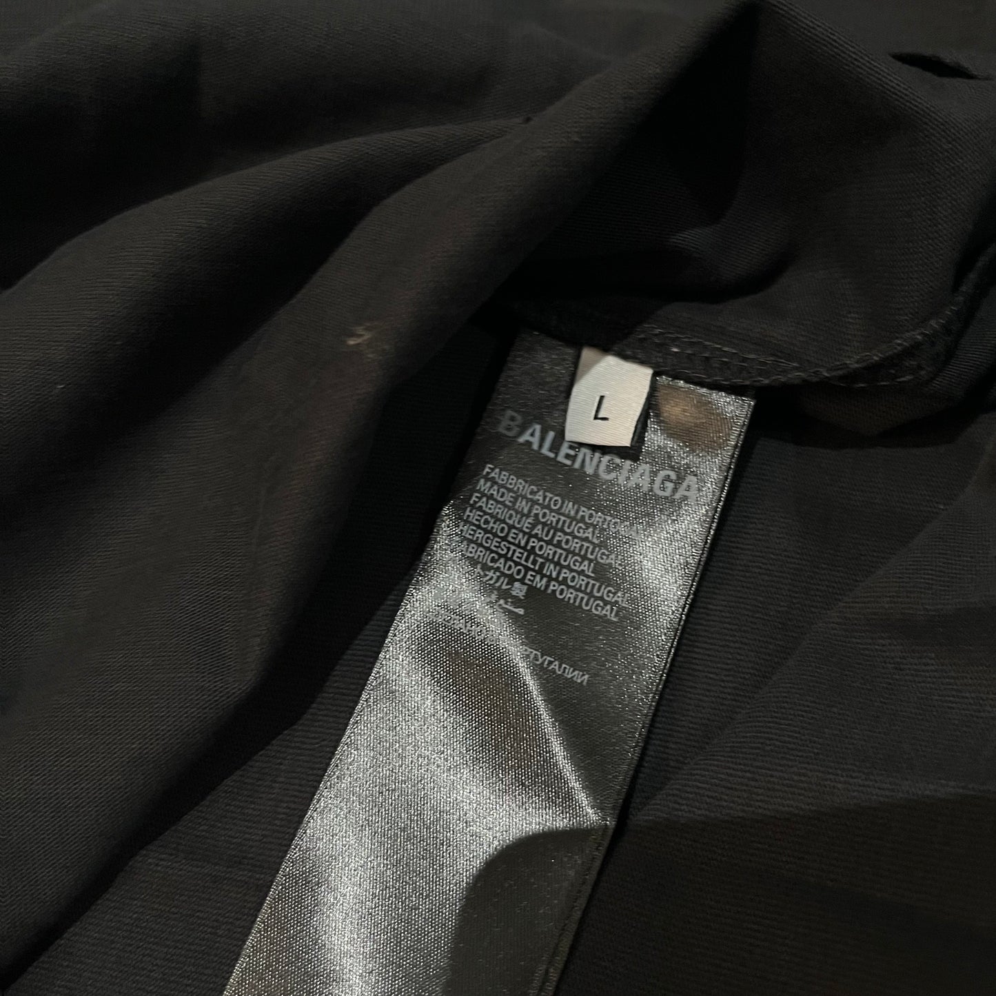 BALENCIAGA CAPS DESTROYED FLATGROUND T-SHIRT BLACK