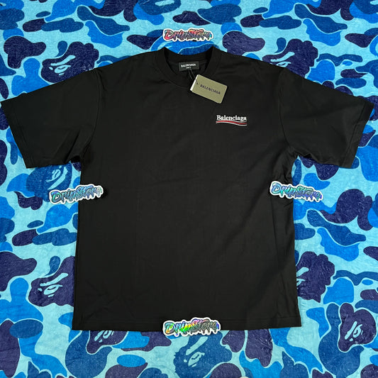 BALENCIAGA EMBROIDERY LOGO T-SHIRT BLACK