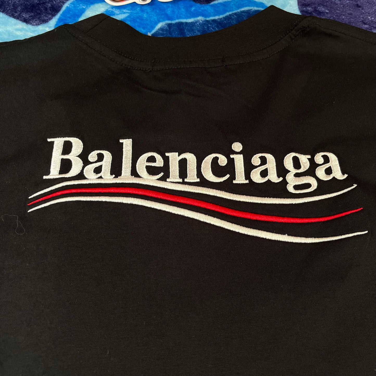 BALENCIAGA EMBROIDERY LOGO T-SHIRT BLACK