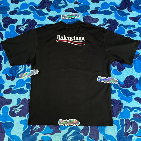 BALENCIAGA EMBROIDERY LOGO T-SHIRT BLACK