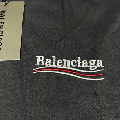 Balenciaga Embroidery Logo T-Shirt Grey