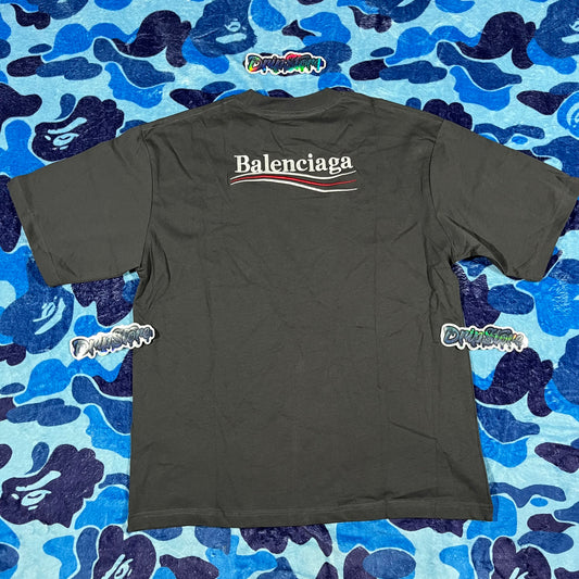 Balenciaga Embroidery Logo T-Shirt Grey