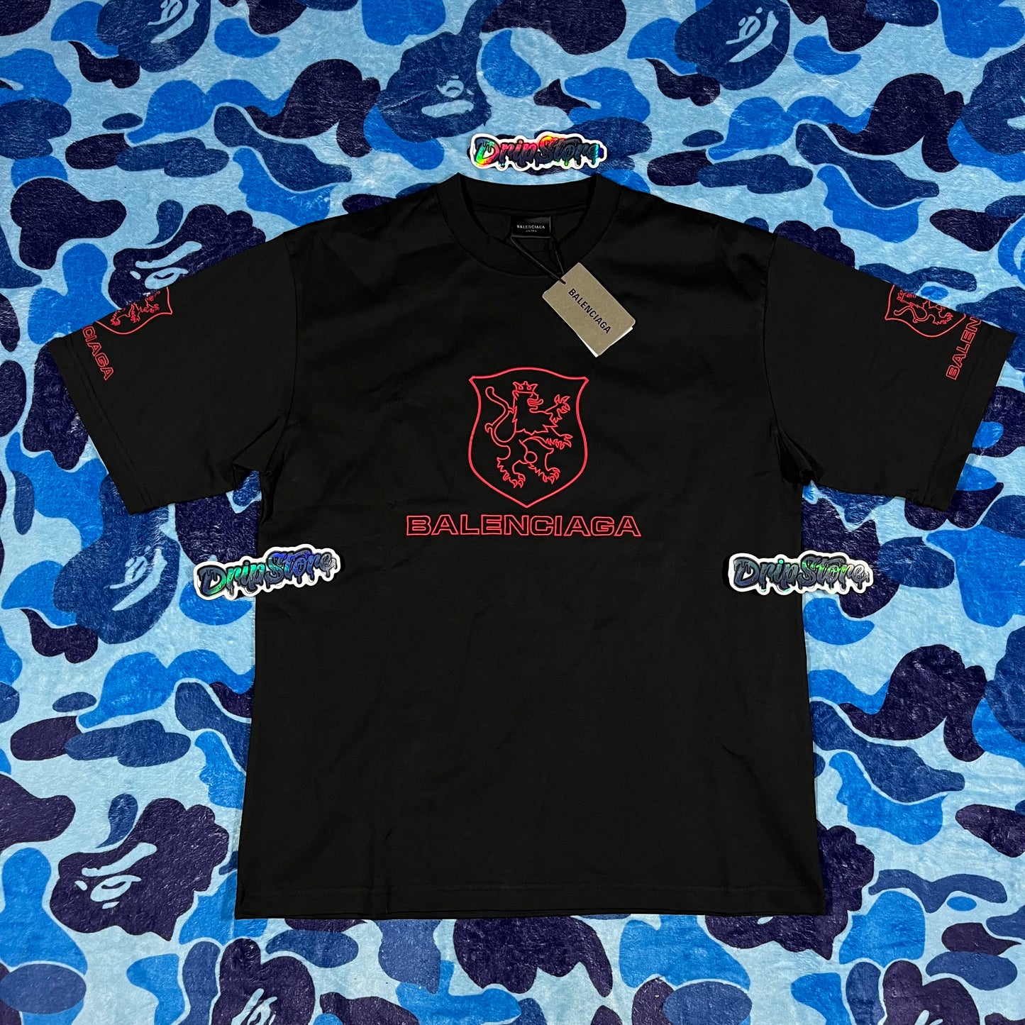 Balenciaga Lion Club T-Shirt Black