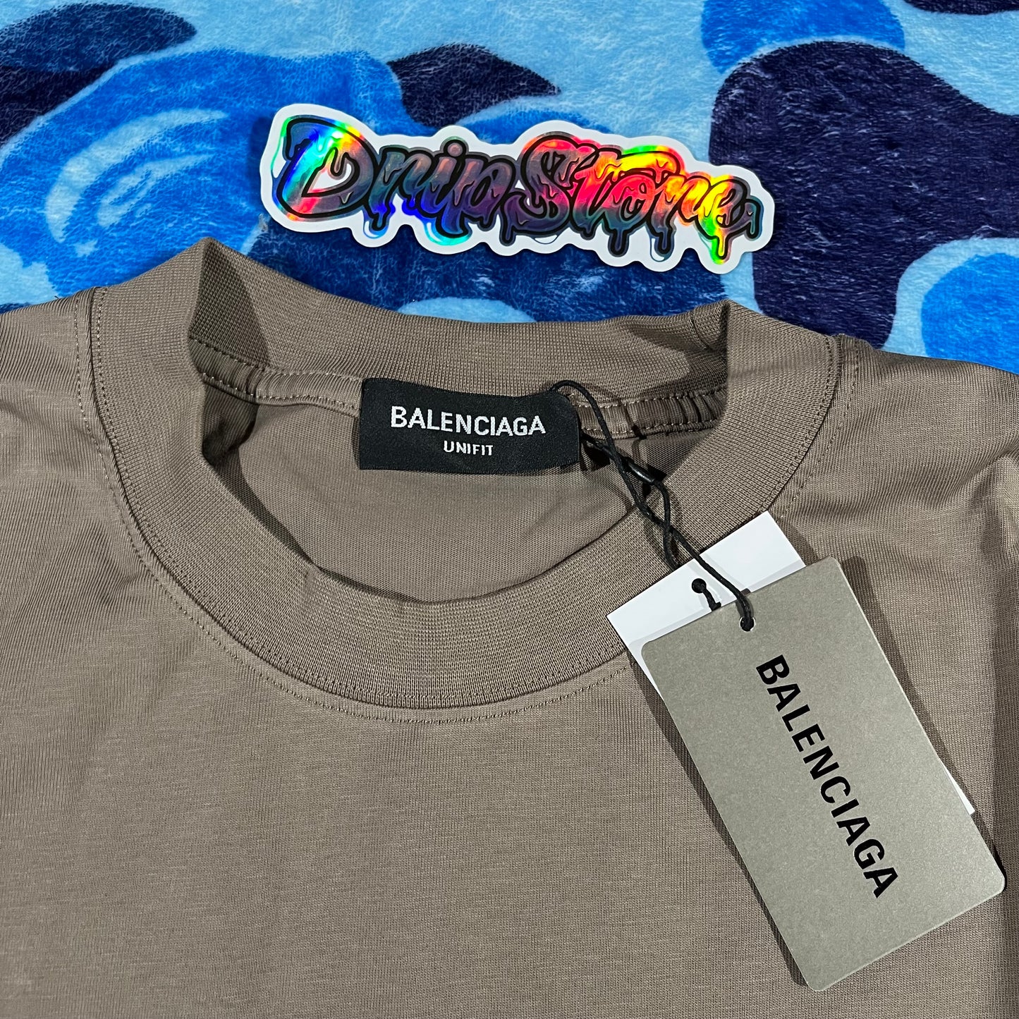 Balenciaga Logo Print T-Shirt Brown
