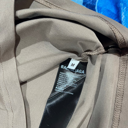 Balenciaga Logo Print T-Shirt Brown