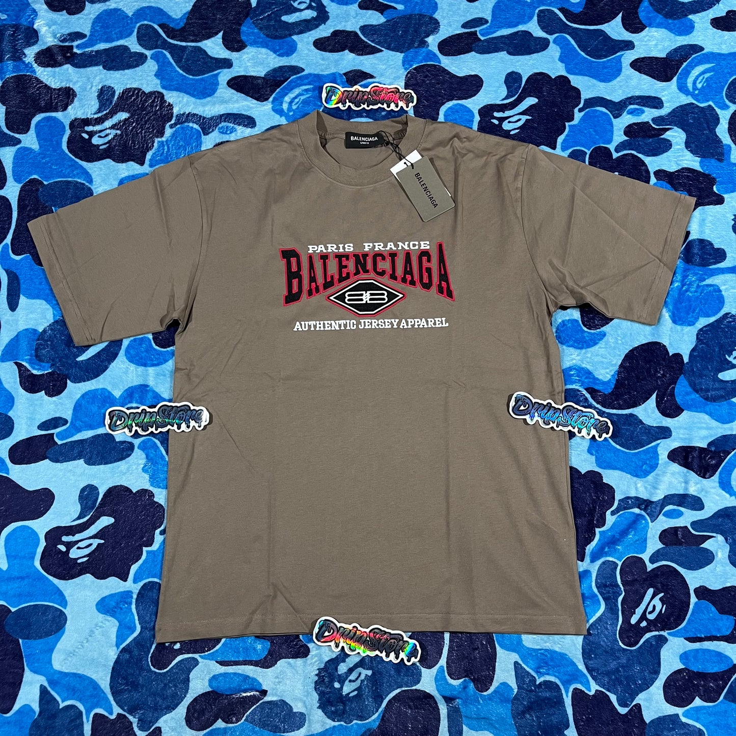 Balenciaga Logo Print T-Shirt Brown