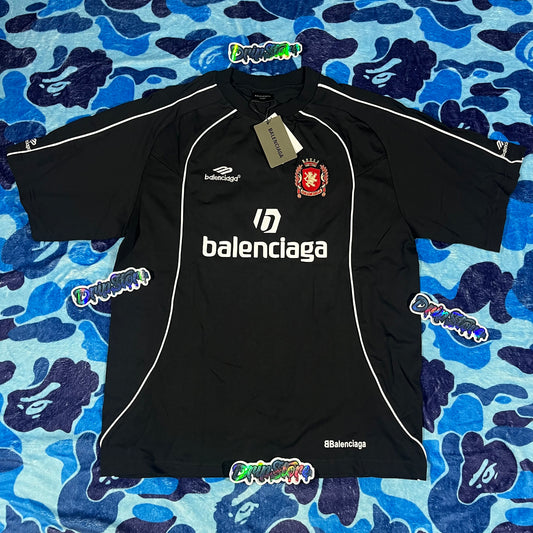 BALENCIAGA PARIS SOCCER T-SHIRT BLACK