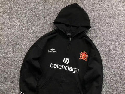 Balenciaga Paris Soccer Zip Up Black