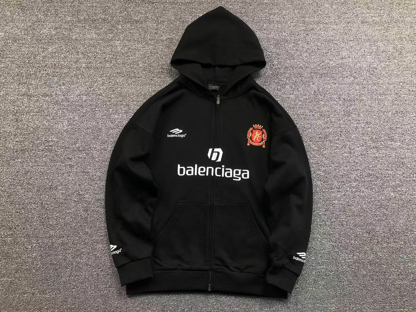 Balenciaga Paris Soccer Zip Up Black