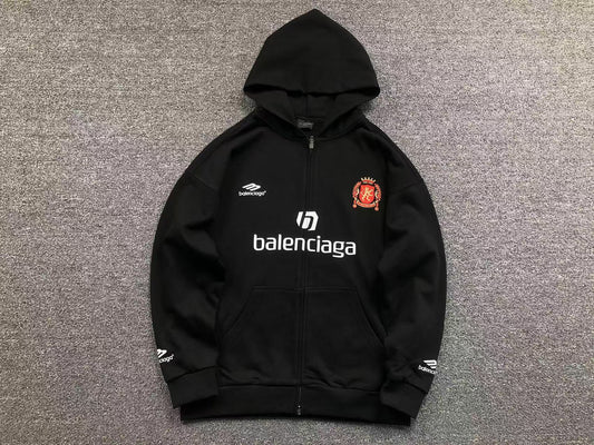 Balenciaga Paris Soccer Zip Up Black