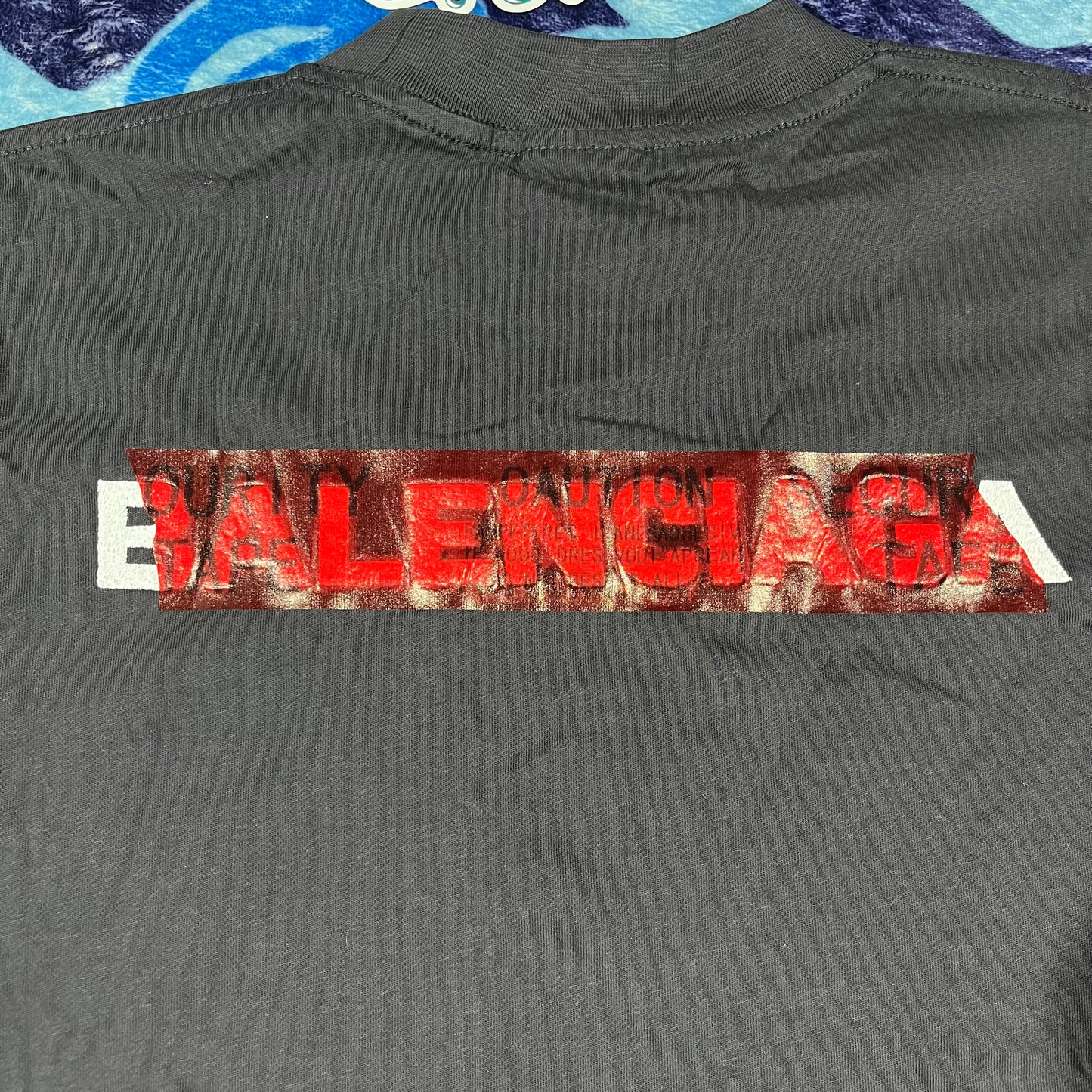 Balenciaga Red Tape T-Shirt Black