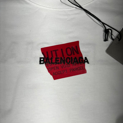 Balenciaga Red Tape T-Shirt White