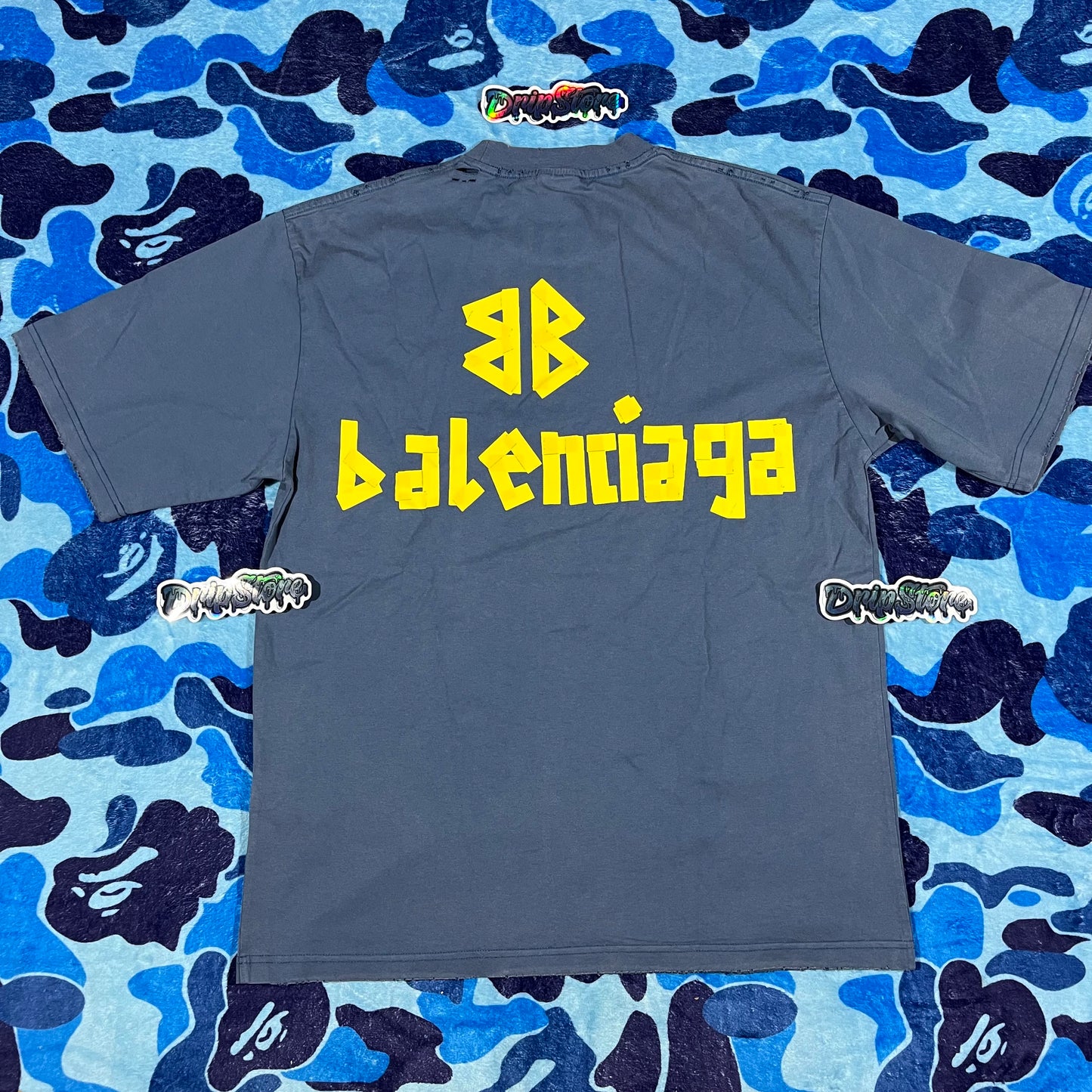 BALENCIAGA TAPE TYPE T-SHIRT BLUE WASHED